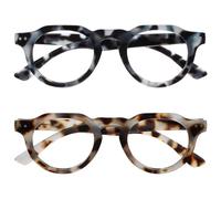 OPULIZE RIO Gafas con Filtro de Luz Azul Pack de 2 - Montura Parte Superior Plana - Carey Marrón & Carey Azul - Hombres y Mujeres - Bisagras de Muelle - BB53-23