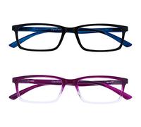 OPULIZE See Gafas Filtro Luz Azul x2 Estrecha Bisagras de Resorte Mejoran Sueño Reducen Dolor de Cabeza Ordenador Videojuegos Antirreflejante Negro Morado Hombre Mujer BB9-15