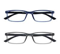 OPULIZE See Gafas Filtro Luz Azul x2 Estrecha Bisagras de Resorte Mejoran Sueño Reducen Dolor de Cabeza Ordenador Videojuegos Antirreflejante Azul Gris Hombre Mujer BB9-37 +0.00