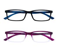 OPULIZE See Gafas Lectura Filtro Luz Azul x2 Estrecha Bisagras de Resorte Mejoran Sueño Reducen Dolor de Cabeza Ordenador Videojuegos Antirreflejante Negro Morado Hombre Mujer BB9-15 +2.50