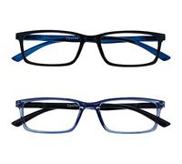 OPULIZE See Gafas Lectura Filtro Luz Azul x2 Estrecha Bisagras de Resorte Mejoran Sueño Reducen Dolor de Cabeza Ordenador Videojuegos Antirreflejante Negro Azul Hombre Mujer BB9-13 +2.50