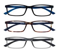 OPULIZE See Gafas Lectura Filtro Luz Azul x3 Estrecha Bisagras de Resorte Mejoran Sueño Reducen Dolor de Cabeza Ordenador Videojuegos Antirreflejante Negro Marrón Gris Hombre Mujer BBB9-127 +2.50