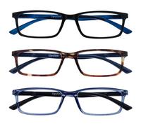 OPULIZE See Gafas Lectura Filtro Luz Azul x3 Estrecha Bisagras de Resorte Mejoran Sueño Reducen Dolor de Cabeza Ordenador Videojuegos Antirreflejante Negro Marrón Azul Hombre Mujer BBB9-123 +1.00