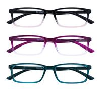 OPULIZE See Gafas Lectura Filtro Luz Azul x3 Estrecha Bisagras de Resorte Mejoran Sueño Reducen Dolor de Cabeza Ordenador Videojuegos Antirreflejante Rosa Morado Turquesa Hombre Mujer BBB9-45Q +3.50