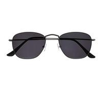 OPULIZE Sky Gafas de Sol Montura Delgada Clásica de Metal Gris Plomo Mate Negro Resistente a Arañazos Lente Tintado con Protección UV400 Hombre Mujer S95-7 +0.00