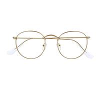 OPULIZE Sol Gafas de Lectura con Bloqueo de Luz Azul Montura de Metal Retro Redondo Dorado Resistente a Arañazos Bisagras de Muelle Ordenador Gaming Antirreflejante Hombre Mujer B94-9 +3.00