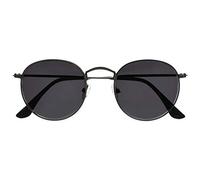 OPULIZE Sol Gafas de Lectura Solares Montura Retro Redonda Gris Negro Resistente a Arañazos Bisagras de Muelle Lente Tintado Protección UV 400 Unisex Hombre Mujer S94-7 +1.00
