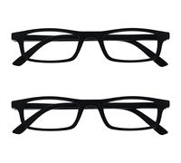 OPULIZE Ted Gafas de Lectura Pack de 2 Estrechas y Ligeras Negro Mate Bisagras con Muelle Resistentes a los Arañazos Hombre Mujer RR17-1 +2.50