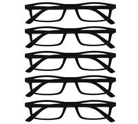 OPULIZE Ted Gafas de Lectura Pack de 5 Estrechas y Ligeras Negro Mate Bisagras con Muelle Resistentes a los Arañazos Hombre Mujer RRRRR17-1 +3.00