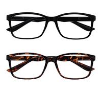 OPULIZE The Reading Glasses Company Gafas De Lectura Negro Y Marrón Carey Lectores Valor Pack 2 Grande Hombres Rr83-12 +1,00 2 Unidades 58 g