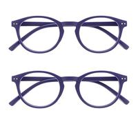 OPULIZE Zen Gafas de Lectura Pack de 2 Redondo Violeta Mate Satinado Bisagras con Muelle Resistente a los Arañazos RR24-5 +2.50