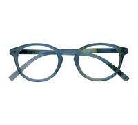 OPULIZE Zen Gafas de Lectura Redondo Azul Turquesa Brillante Bisagras con Muelle Resistente a los Arañazos R24-Q +3.50