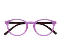 OPULIZE Zen Gafas de Lectura Redondo Rosa Brillante y Violeta Oscuro Bisagras con Muelle Resistente a los Arañazos R24-4 +3.00