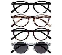 Opulize Zen Pack 4 Gafas De Lectura Con Lectores De Sol Negro Marrón Cristal Pequeño Hombres Mujeres RRRS24-11T2C +1,50