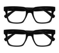 OPULIZERA Blue Light Blocking Reading Glasses - Anti-Reflective and Anti-Glare - 2 Pack Readers - UV400 Protection - Oversized Frame - Computer and Screen Glasses - Black - Men Women - +3.50