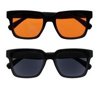OPULIZERA Gafas de sol hombre y mujer - Gafas de moda - Lentes Amarillas/Negras - Paquete de 2 - Gafas de sol polarizadas UV400 - Antirreflectante y Antideslumbrante - Negro