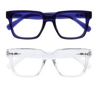 OPULIZERA Gafas luz azul mujer y hombre - de moda - pantalla ordenador con Antirreflectante y Antideslumbrante UV400 - Pacquete de 2 - Azul Claro - +0,00