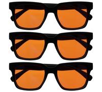 OPULIZERA Gafas luz azul mujer y hombre - Lentes Naranjas - Gafas filtro luz azul 99.9% - Antirreflectante y Antideslumbrante UV400 - Paquete de 3 - Juegos y dormir - Negro