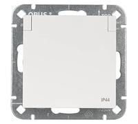 Opus 512.223.37 55 - Toma de contacto protectora, color blanco polar satinado brillante