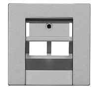 OPUS® 55 - Cubierta para enchufes ISDN/datos (2 orificios, aluminio), color plateado