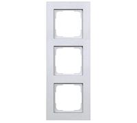 OPUS® 55 Fusion - Marco embellecedor para 3 enchufes, color aluminio plateado brillante