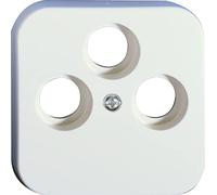 OPUS Cubierta para Toma de Antena de 3 Orificios TV/RF/Sat, Color Blanco Puro