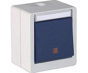 OPUS® Interruptor de control de resistencia para interruptor de encendido/apagado, lente roja, color gris claro/azul acero