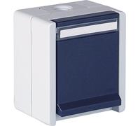 OPUS RESIST - Toma de corriente de 1 vía, sin protección táctil, IP44, tapa giratoria, resistente a los impactos (IK07), color negro