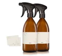 Oputec 2 botellas pulverizadoras de cristal de 500 ml para rellenar + etiquetas. Botella vacía de pulverización de agua para plantas, flores, productos de limpieza, OT_BGSKF28_500_s_2_1