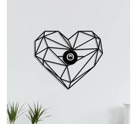Opviq Aplique de pared W-046, negro, diseño de corazón, madera MDF cortada con láser