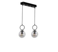 Opviq Chandelier escandinavo industrial, metal negro, 45 cm de largo, 16 cm de diámetro, 70 cm de altura, ajustable, casquillo E27, pintura de conducción, iluminación elegante para espacios modernos