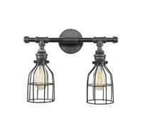 Opviq Chandelier Industrial, Black Iron Pipe, 40 x 35 x 25 cm | E27 Socket | Modern Cabin/Lodge Design, Unique Solid Color Elegance for Any Space
