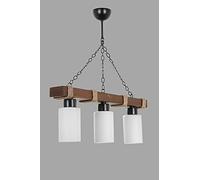 Opviq Chandelier rústico industrial, cuerpo de madera blanca, 70 cm de altura, 18 cm de diámetro, ajustable, casquillo E27, máx. 40 W, perfecto para decoración del sur y país