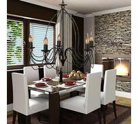 Opviq Elegant American Traditional Chandelier, Metal Body, Copper Coated, 60 cm Diameter, Adjustable Height 60-90 cm, E14 Max 40W | Timeless Lighting for Any Space