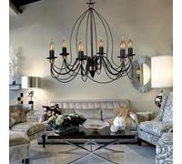 Opviq Elegant American Traditional Chandelier, Metal Body, Copper Coated, 60 cm Diameter, Adjustable Height 60-90 cm, E14 Max 40W | Timeless Lighting for Any Space