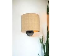 Opviq Elegant Beige Wall Lamp, Metal Body & Fabric Cap, 25-14 cm de diámetro, 20 cm de altura, 1 x 3,15 W LED, funciona con batería, IP20 | Iluminación elegante para cualquier habitación