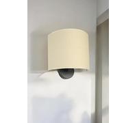 Opviq Elegant Cream Wall Lamp, metal Body & Fabric Cap, 25-14 cm de diámetro, 20 cm de altura, 1 x 3,15 W LED, funciona con batería, IP20 | Iluminación elegante para cualquier habitación