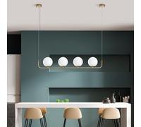 Opviq Elegant Gold Chandelier, Adjustable Height 20-110 cm, Metal Body, 4 x E14 Sockets, 15 cm Cap Diameter, Perfect for Modern Living Spaces, IP27 Rated