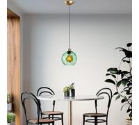 Opviq Elegant Green Chandelier, Adjustable Height 40-120 cm, Metal Body, Ø20 cm Cap, Ø 14 Base, 1 x E27 Socket, Perfect for Modern Spaces, IP20