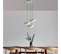 Opviq Elegant Mint Chandelier, Metal Body, 50 cm de diámetro, altura ajustable 75-106 cm, 3 x casquillo E27, iluminación elegante para espacios modernos, IP20