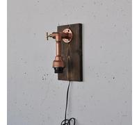 Opviq Elegant Wall Lamp, Solid Wood & Rose Gold 30 x 14 x 12 cm | E27 Socket, Max 200W | On/Off Switch on Cable | Stylish Lighting for Modern Spaces