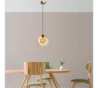 Opviq Elegant Yellow Chandelier, Adjustable Height 40-120 cm, Metal Body, Ø20 cm Cap, Ø 14 cm Base, 1 x E27 Socket, Perfect for Modern Spaces