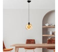 Opviq Elegant Yellow Chandelier, Adjustable Height 40-120 cm, Metal Body, Ø20 cm Cap, Ø 14 cm Base, 1 x E27 Socket, Perfect for Modern Spaces