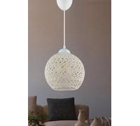 Opviq Elegante chandelier, 22 cm de diámetro, 54 cm de altura, cuerpo de plástico, gorra de algodón, casquillo E27 de 40 W, perfecto para decoración escandinava y campestre