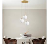 Opviq Elegante chandelier, altura ajustable 40-120 cm, cuerpo de metal, diámetro de 20 cm, diámetro de 30 cm de base, 3 x E27 Max 40 W, perfecto para espacios modernos, IP20.
