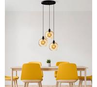 Opviq Elegante chandelier, altura ajustable de 40 a 120 cm, cuerpo de metal, diámetro de 20 cm, 3 bombillas E27 máx. 40 W, perfecto para espacios de vida modernos, clasificación IP20