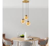 Opviq Elegante chandelier, altura ajustable de 40 a 120 cm, cuerpo de metal, diámetro de 20 cm, 3 bombillas E27 máx. 40 W, perfecto para espacios de vida modernos, clasificación IP20