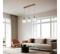 Opviq Elegante chandelier, blanco y dorado, cuerpo de metal, altura ajustable 55 cm, diámetro de 15 cm, casquillo E27, máx. 40 W, IP20, perfecto para decoración moderna