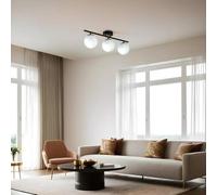 Opviq Elegante chandelier blanco y negro, cuerpo de metal, 15 cm de diámetro, 20 cm de altura, 56 cm de longitud, casquillo E27, máx. 40 W, iluminación elegante para espacios modernos