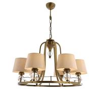 Opviq Elegante chandelier, cuerpo de metal y cristal, 85 cm de altura, 65 cm de diámetro, 6 bombillas E27 máx. 40 W, perfecto para espacios modernos y tradicionales